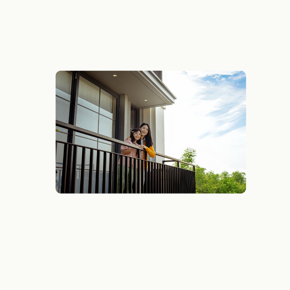 Mother and daughter on the balcony of a Sinar Mas residence