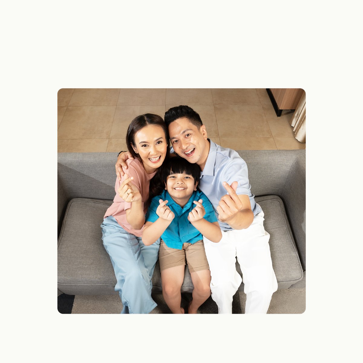 Warm family moment inside a Sinar Mas home